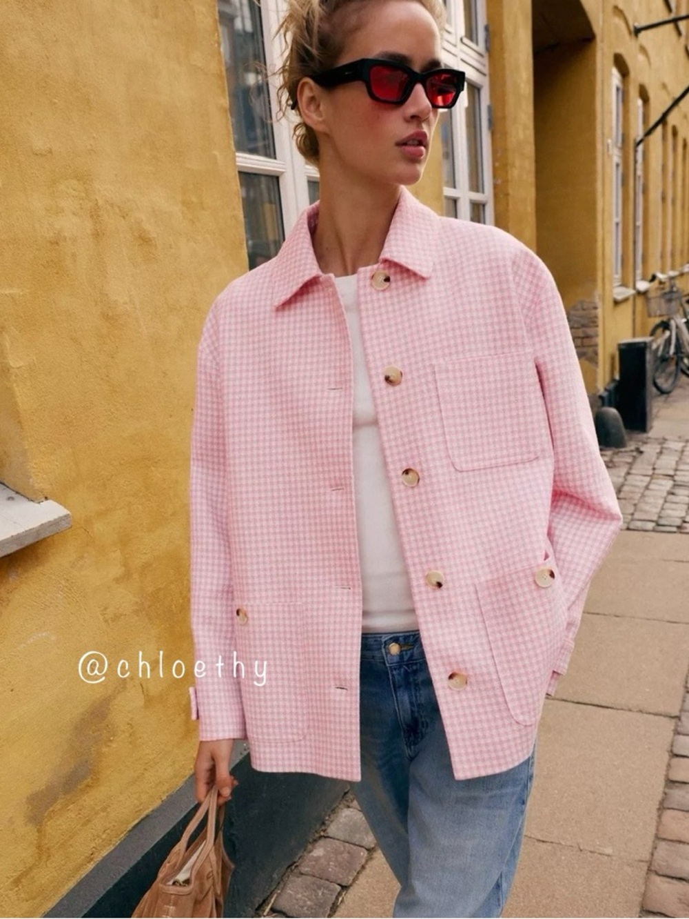 Zara GINGHAM CHECK JACKET